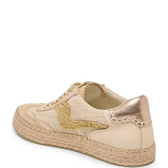 dolce vita Notice Espadrille Bead Sneakers Gold Multi Burlap 9.5 CREAM VNOTIC10 - Picture 4 of 7